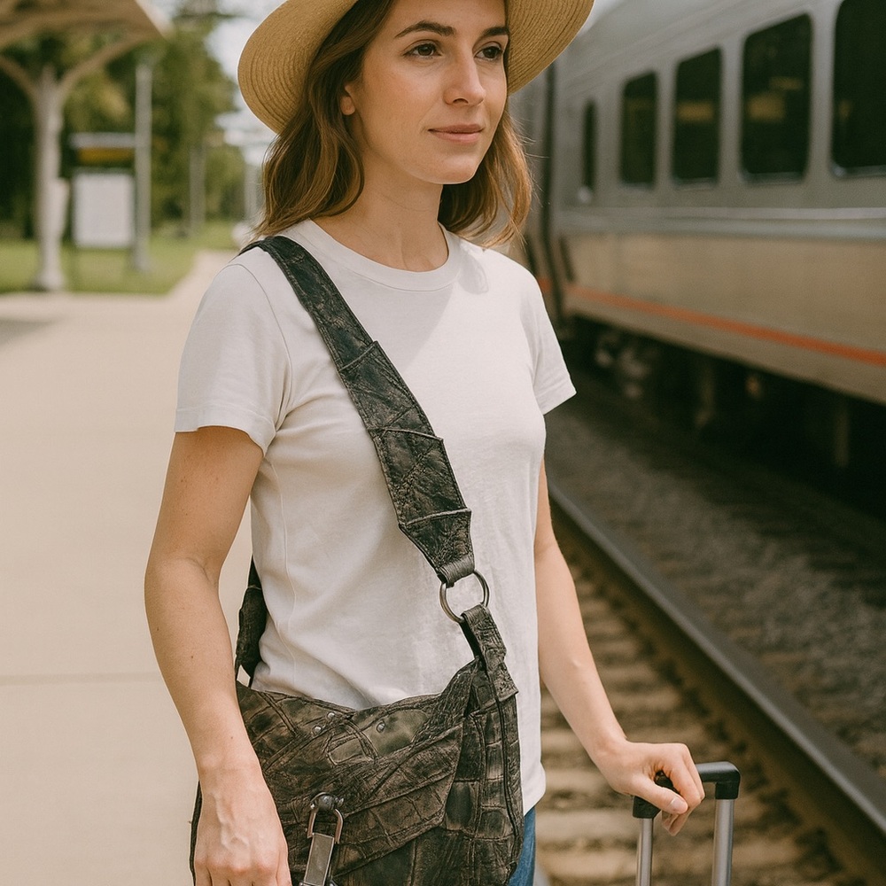 Gator Leather Messenger Bag‎